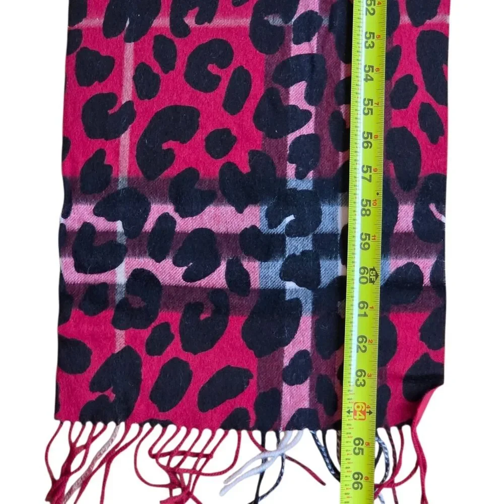 Burberry Cashmere Scarf NEW Parade Red Check Animal Print Giant Check ITALY